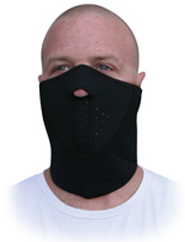 3 Panel Solid Black, Half Face Mask